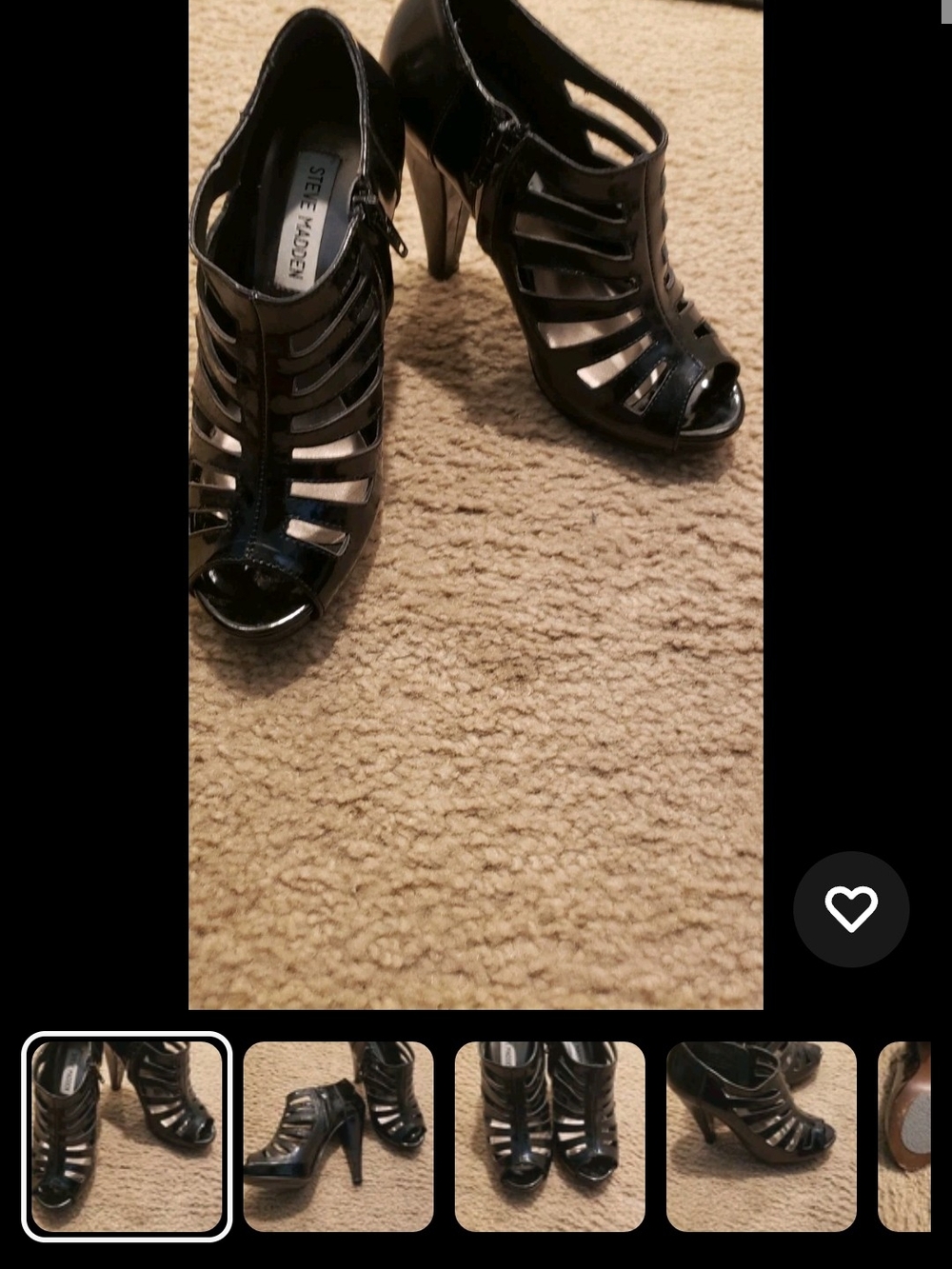 Steve Madden Black Strappy Peep-Toe High Heels